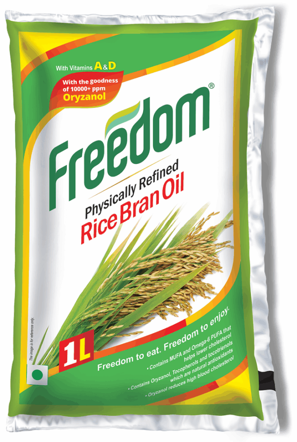 Freedom Rice Bran Oil, Physically Refined, 1L Pouch